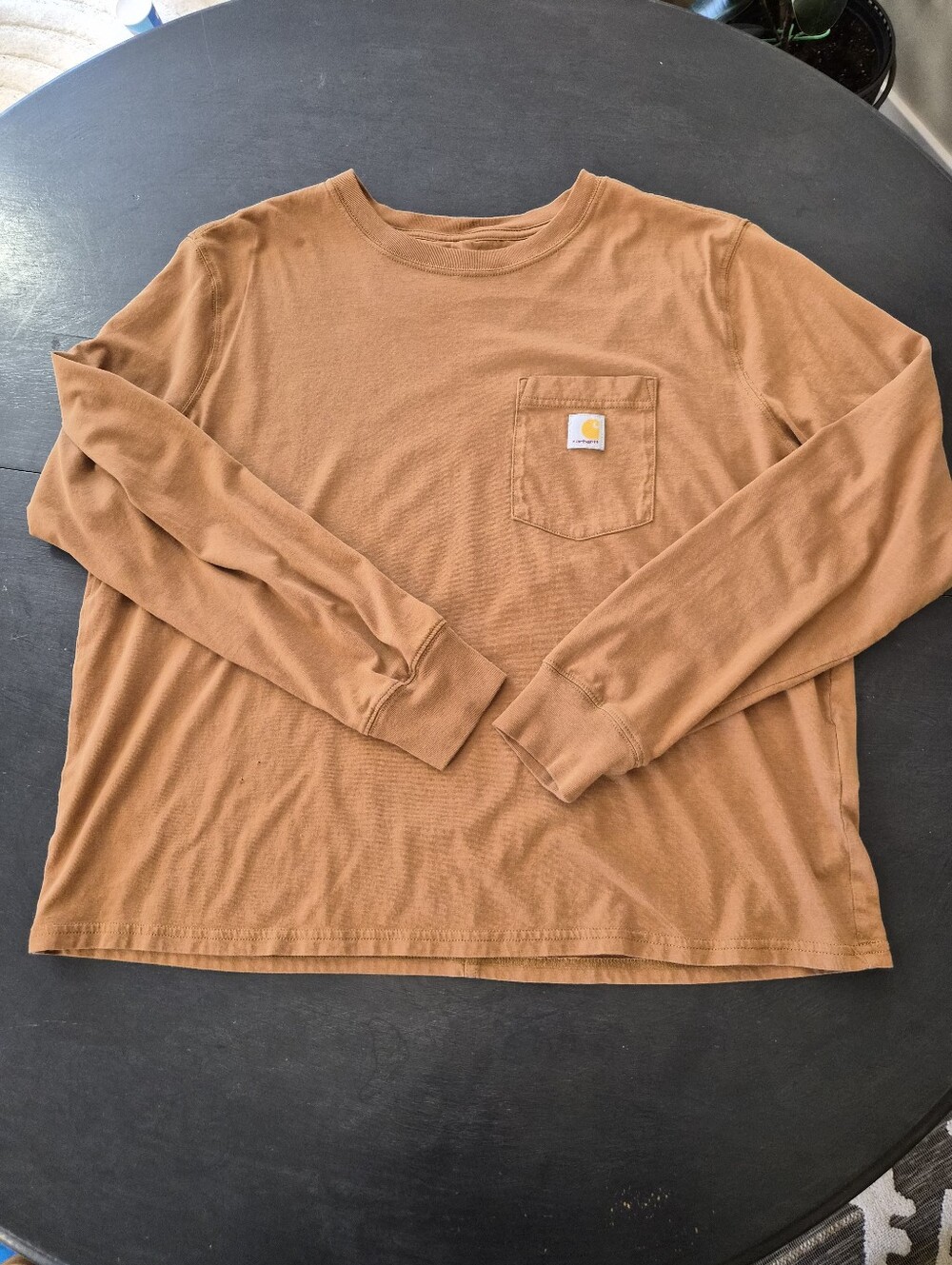 Carhartt Womens Lightweight Long-Sleeve Pocket Tee in Brown